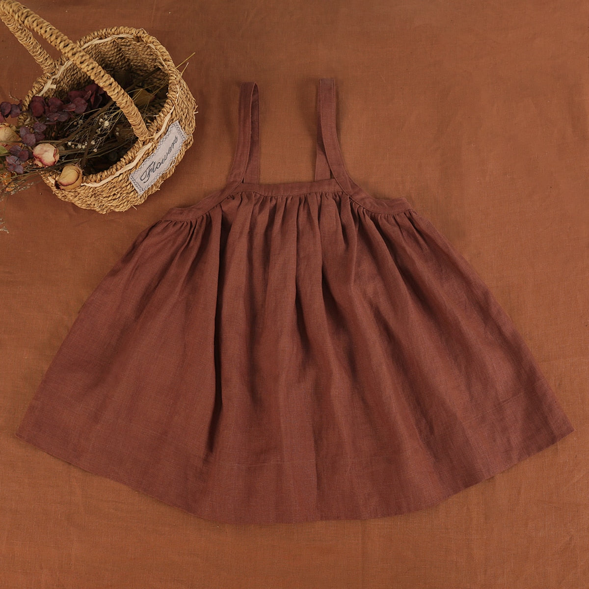Long-Sleeved Lotus Collar Blouse & Overalls Dress