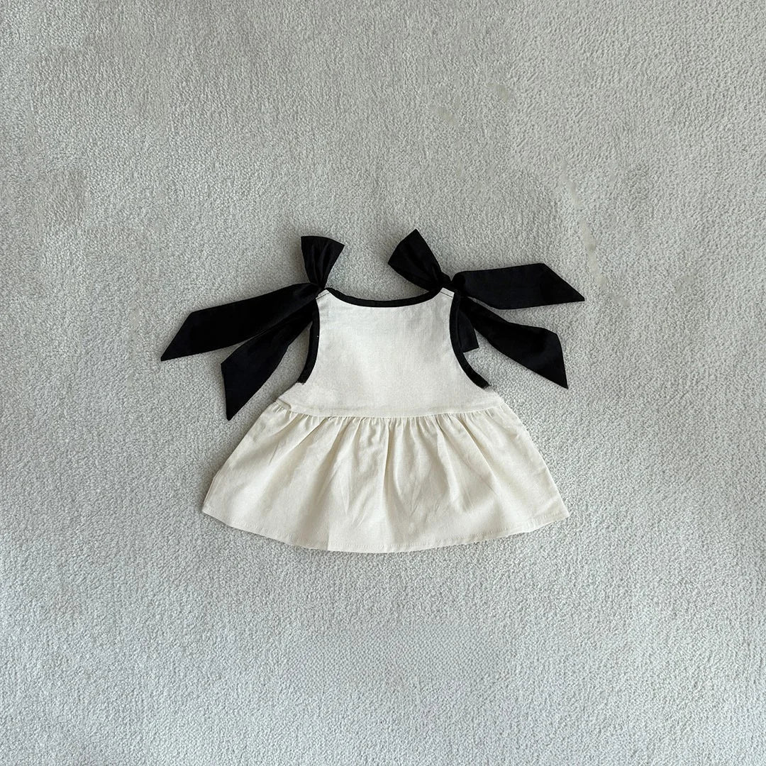 Girls' Sleeveless Bow Blouse