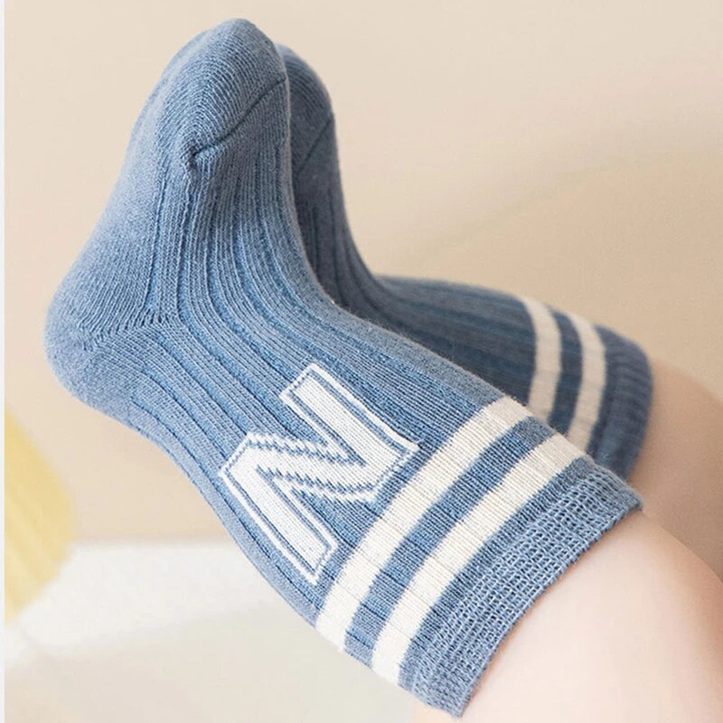 Soft Knit Letter Socks, 3 Pairs