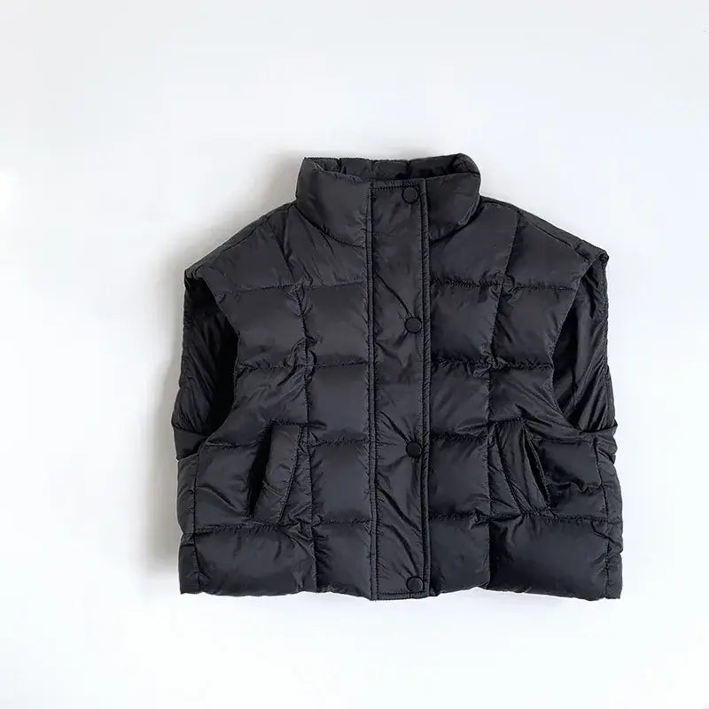 Sleeveless Puffer Zip-Down Vest