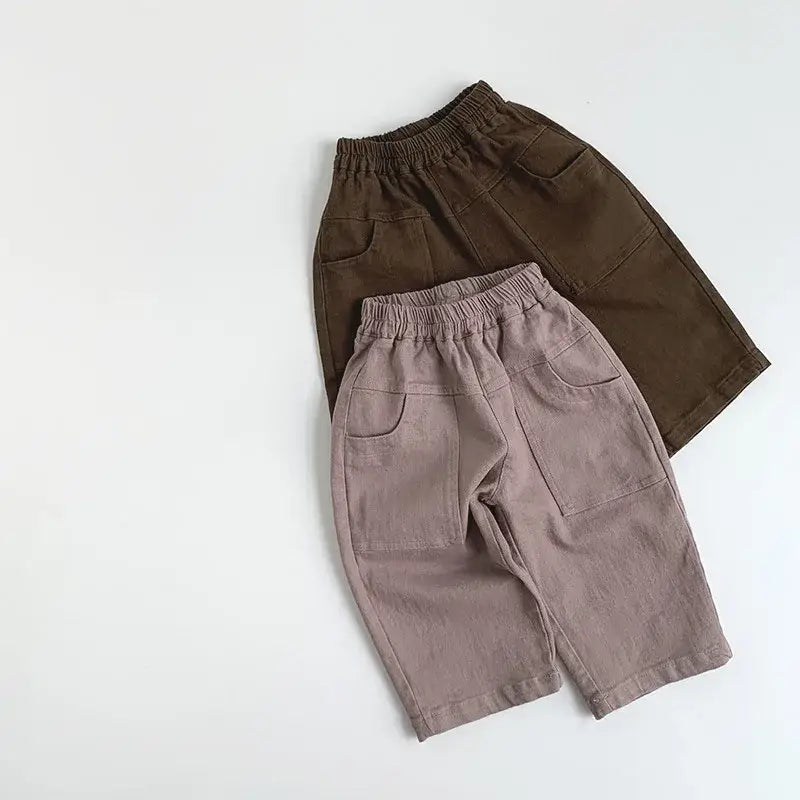 Children Loose Solid Trousers