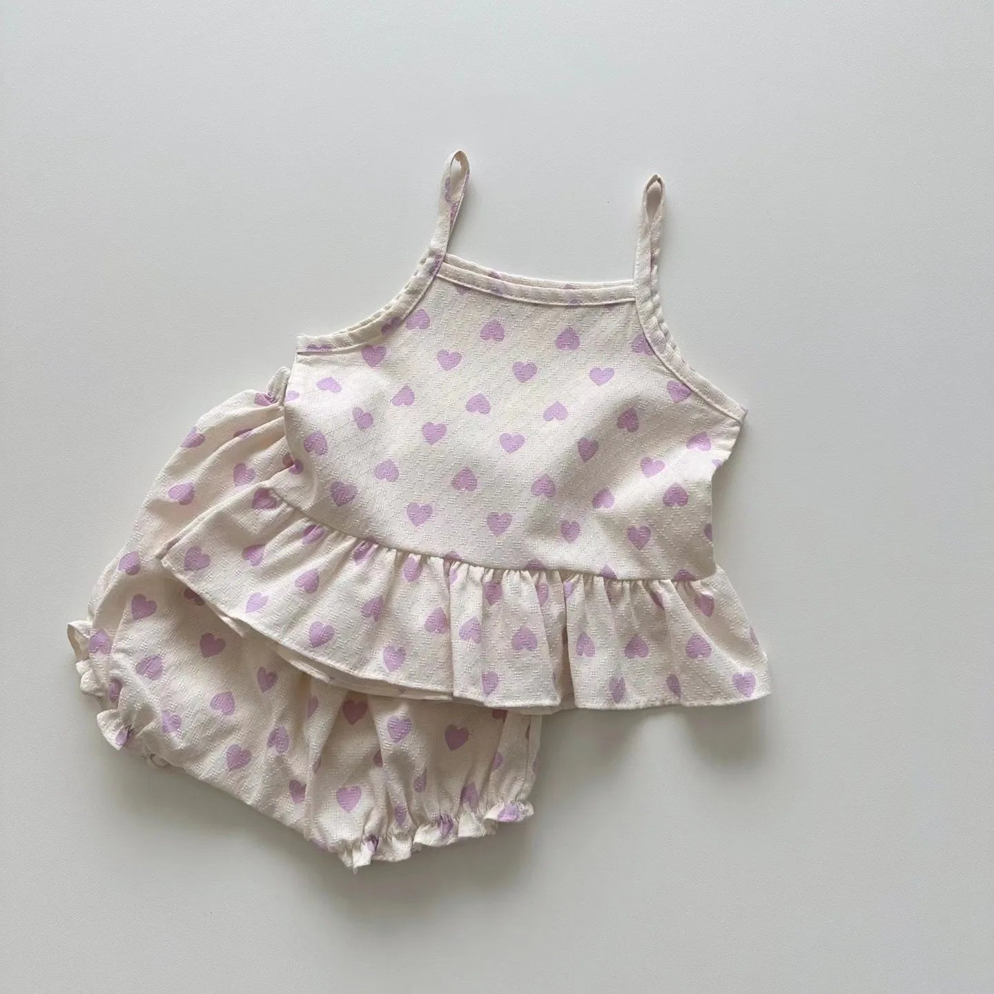 Heart Print Tank And Shorts Set