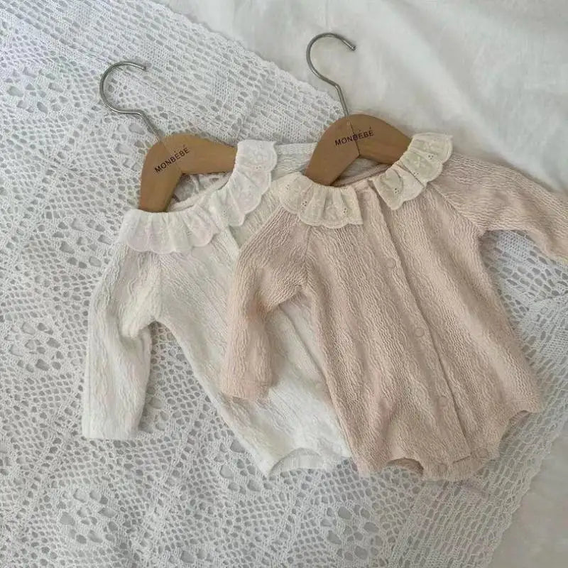Long Sleeve Lace Collar Onesie