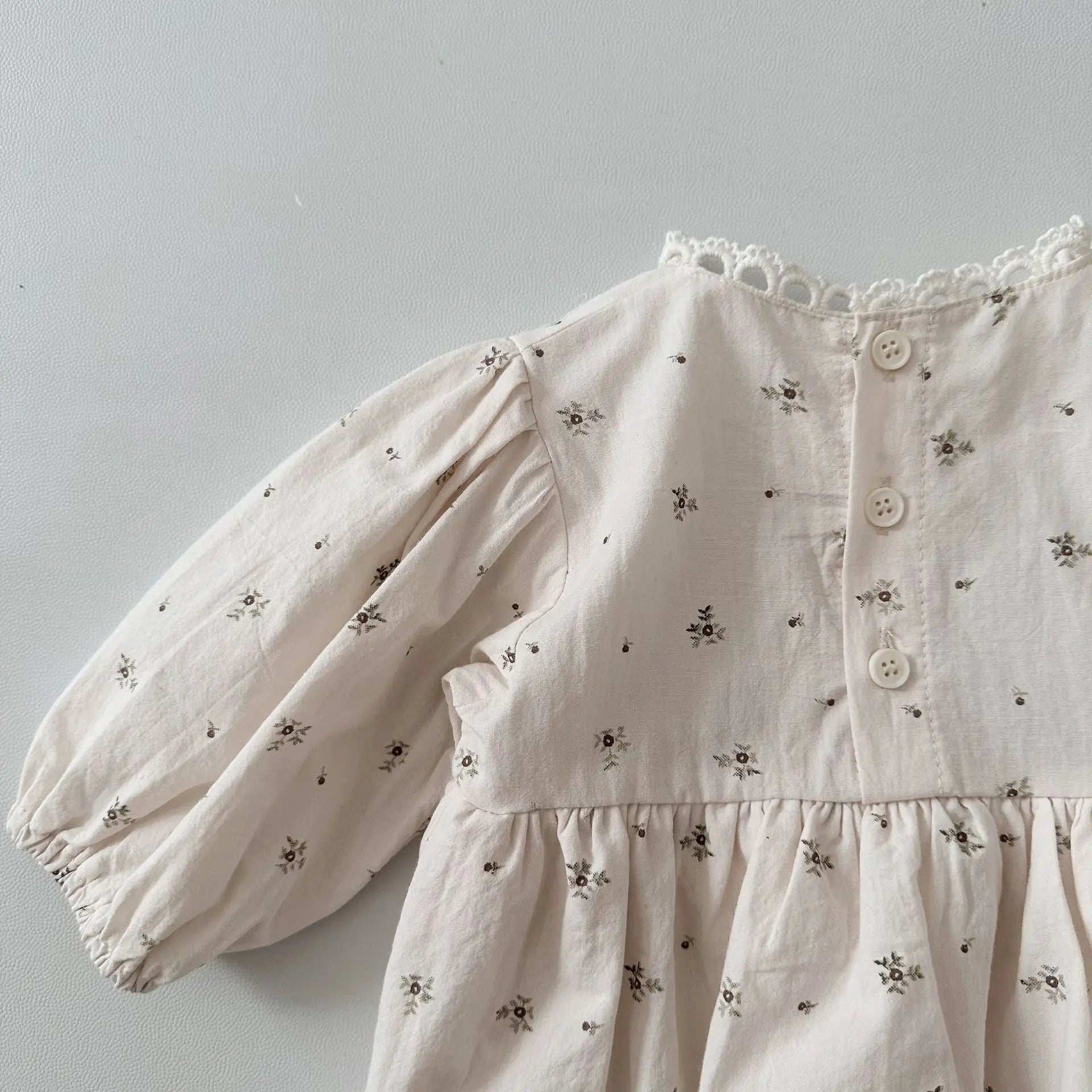Girl's Long-Sleeved Floral Onesie