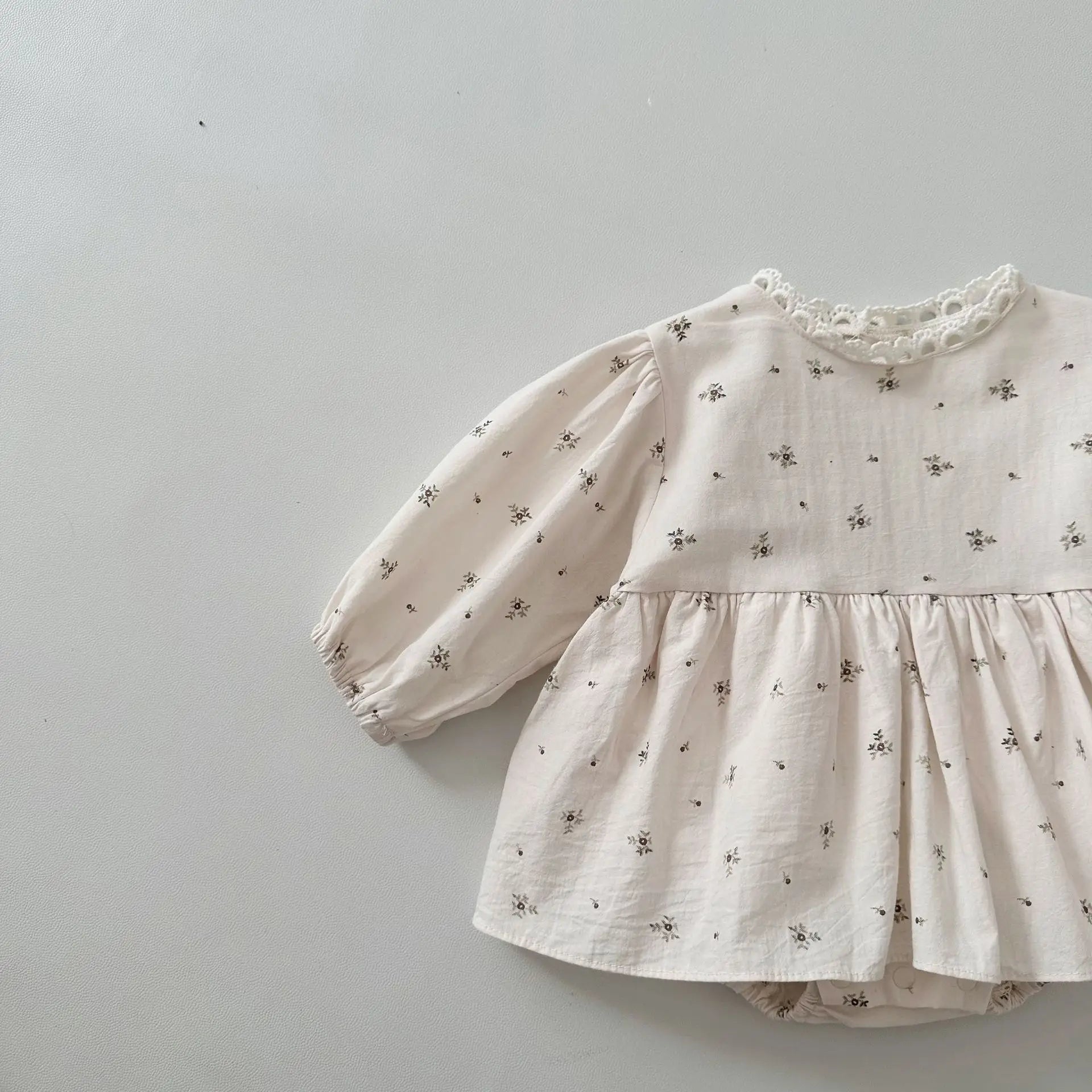 Girl's Long-Sleeved Floral Onesie