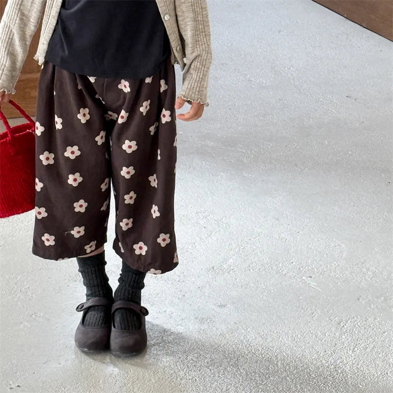 Floral Print Cropped Pants