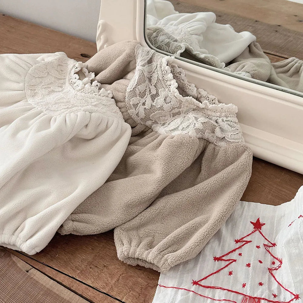 Soft & Warm Lace Collar Onesie