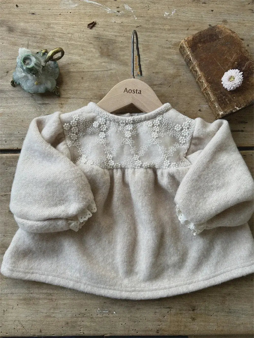 Front-Lace Long-Sleeved Blouse