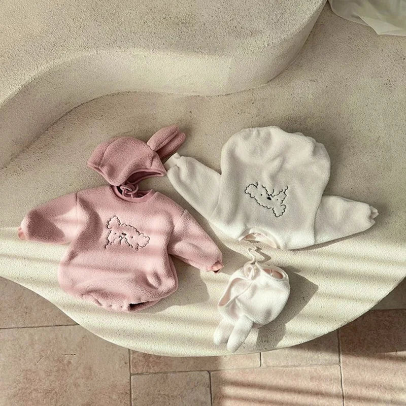 Plush Little Doggy Onesie with Hat