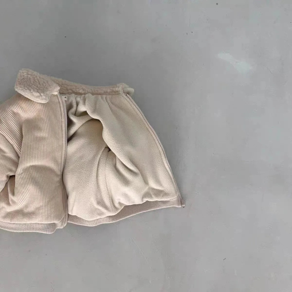Fleece-Lined Thick Corduroy Coat