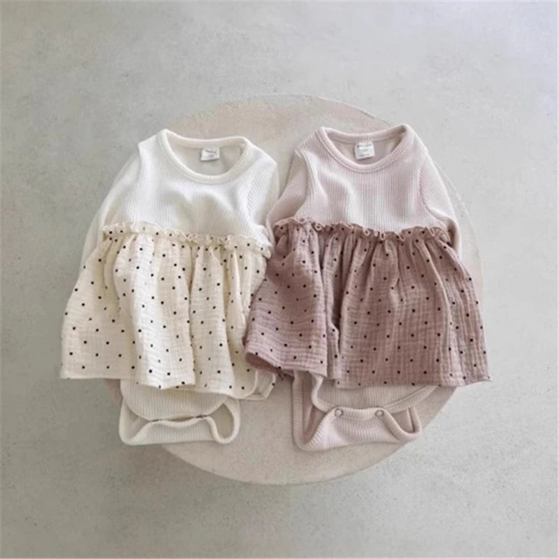 Girls Polka Dot Dress Onesie