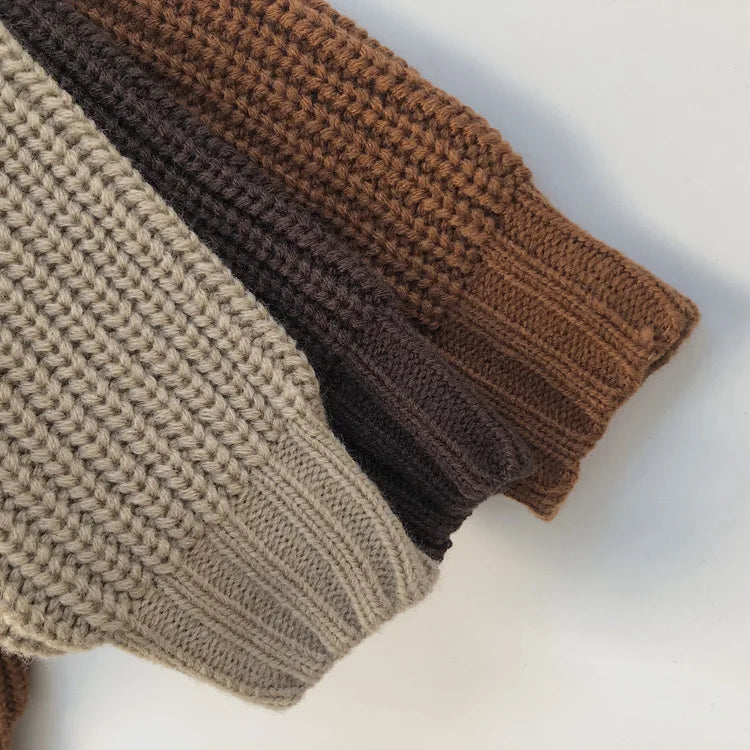 Thick Turtleneck Knitted Solid Pullover