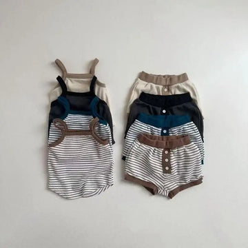 Sleeveless Sling Vest & Shorts Set