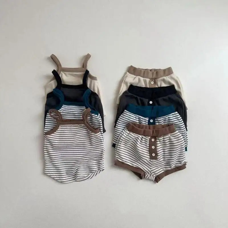 Sleeveless Sling Vest & Shorts Set
