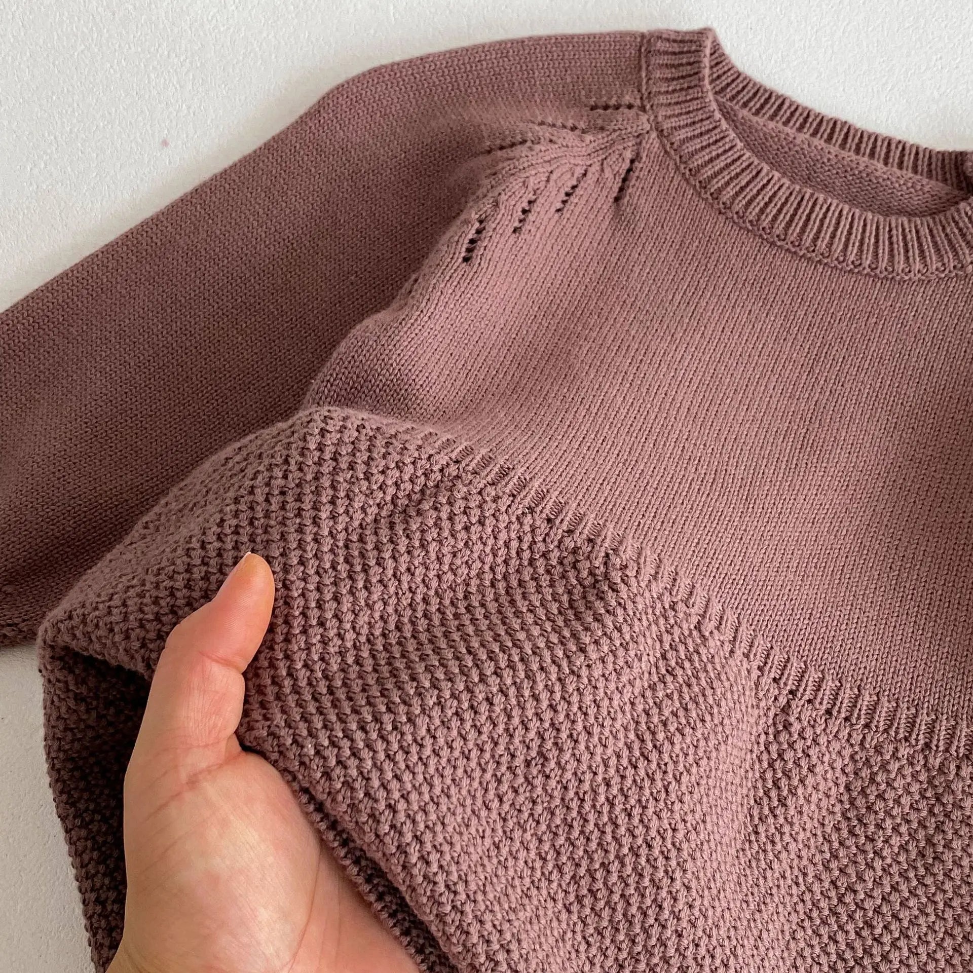Girls' Autumn Long-Sleeved Coffee Knit Dress