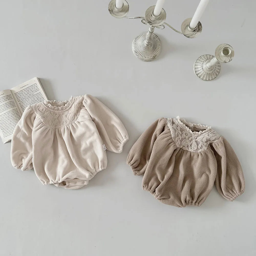 Soft & Warm Lace Collar Onesie