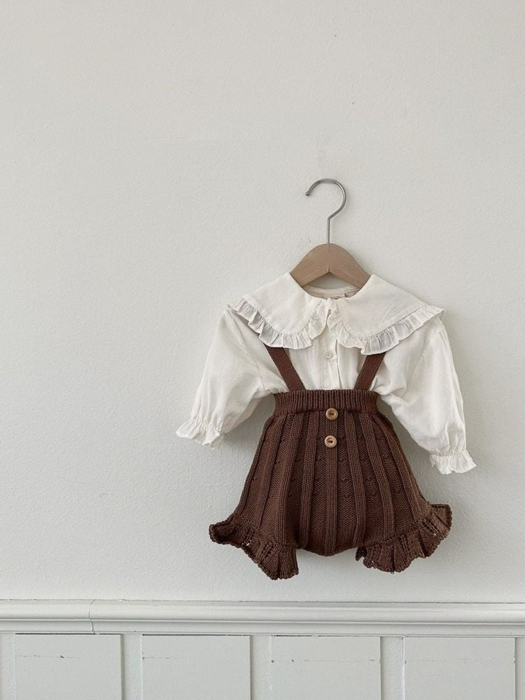 Flounce Knitted Overalls