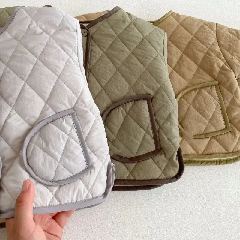 Winter Plush Kids' Cotton-Padded O-Neck Jacket