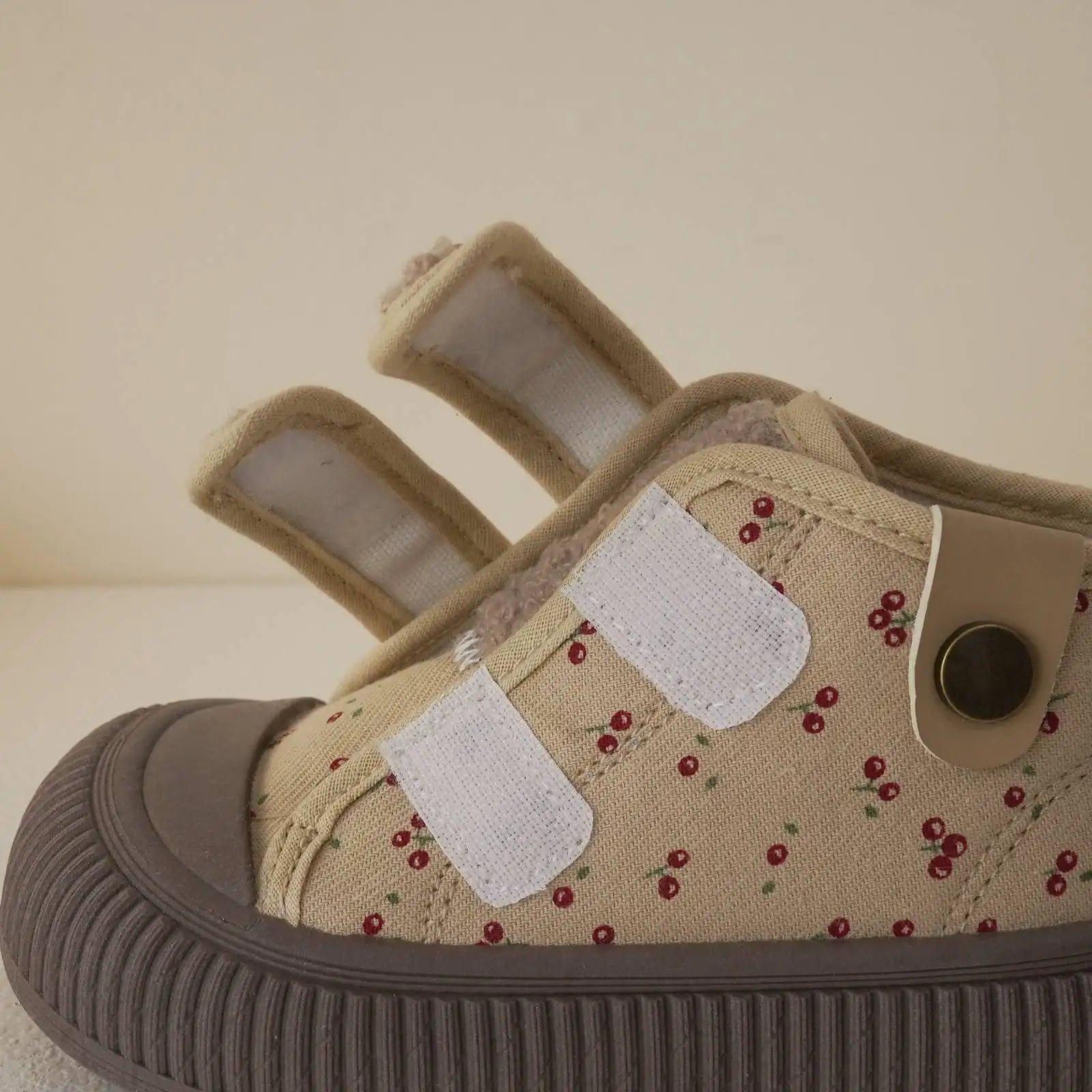 Warm Floral Print Baby Canvas Sneakers