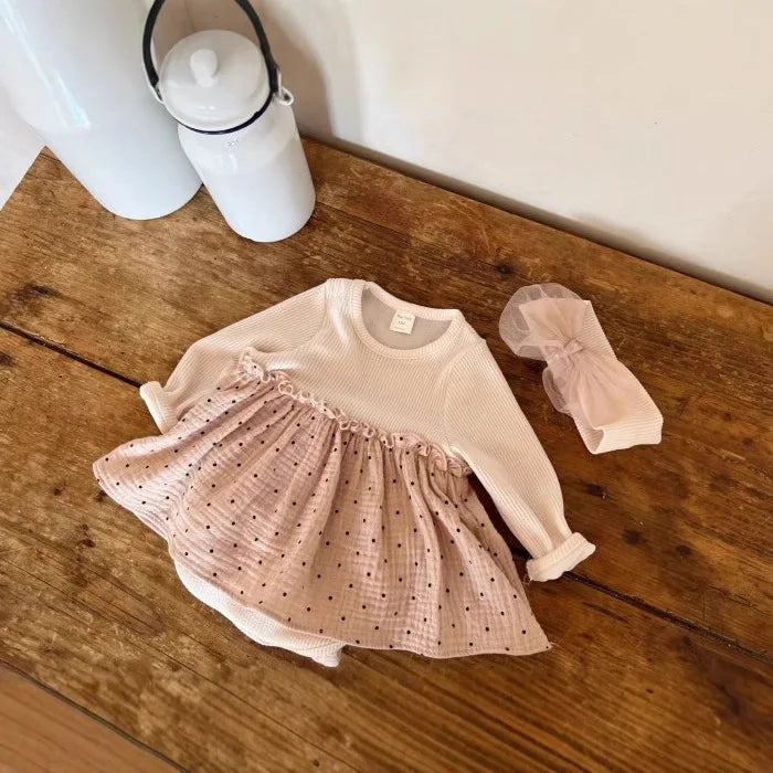 Girls Polka Dot Dress Onesie