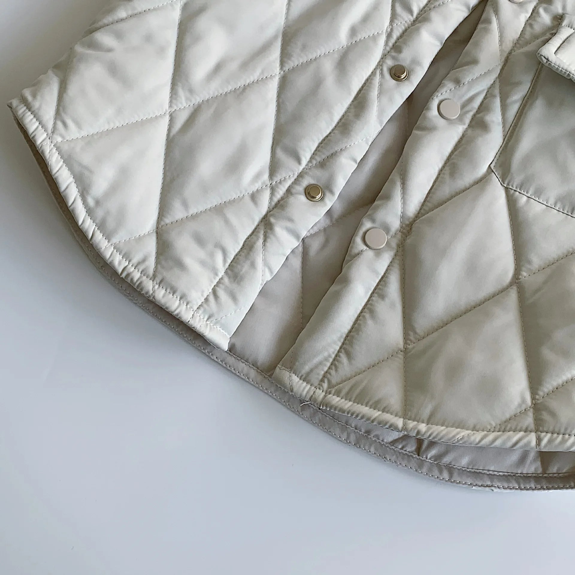 Quilted Solid Collar Jacket