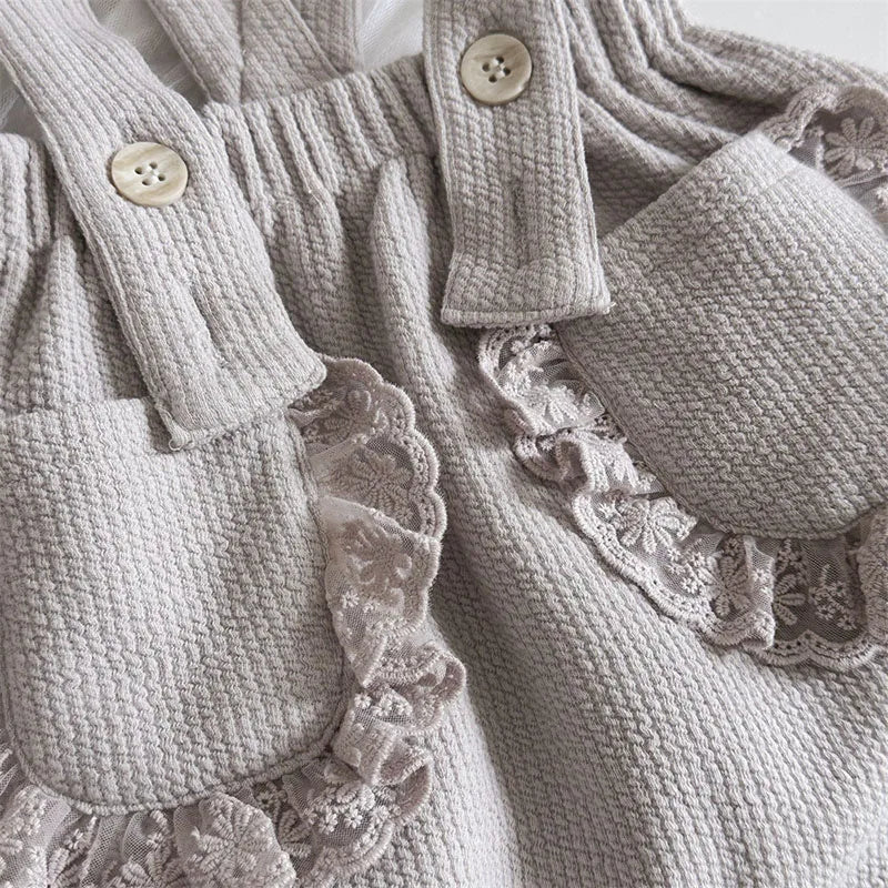 Solid Lace Overall Shorts