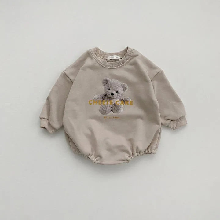 Cute Bear Cartoon Print Onesie