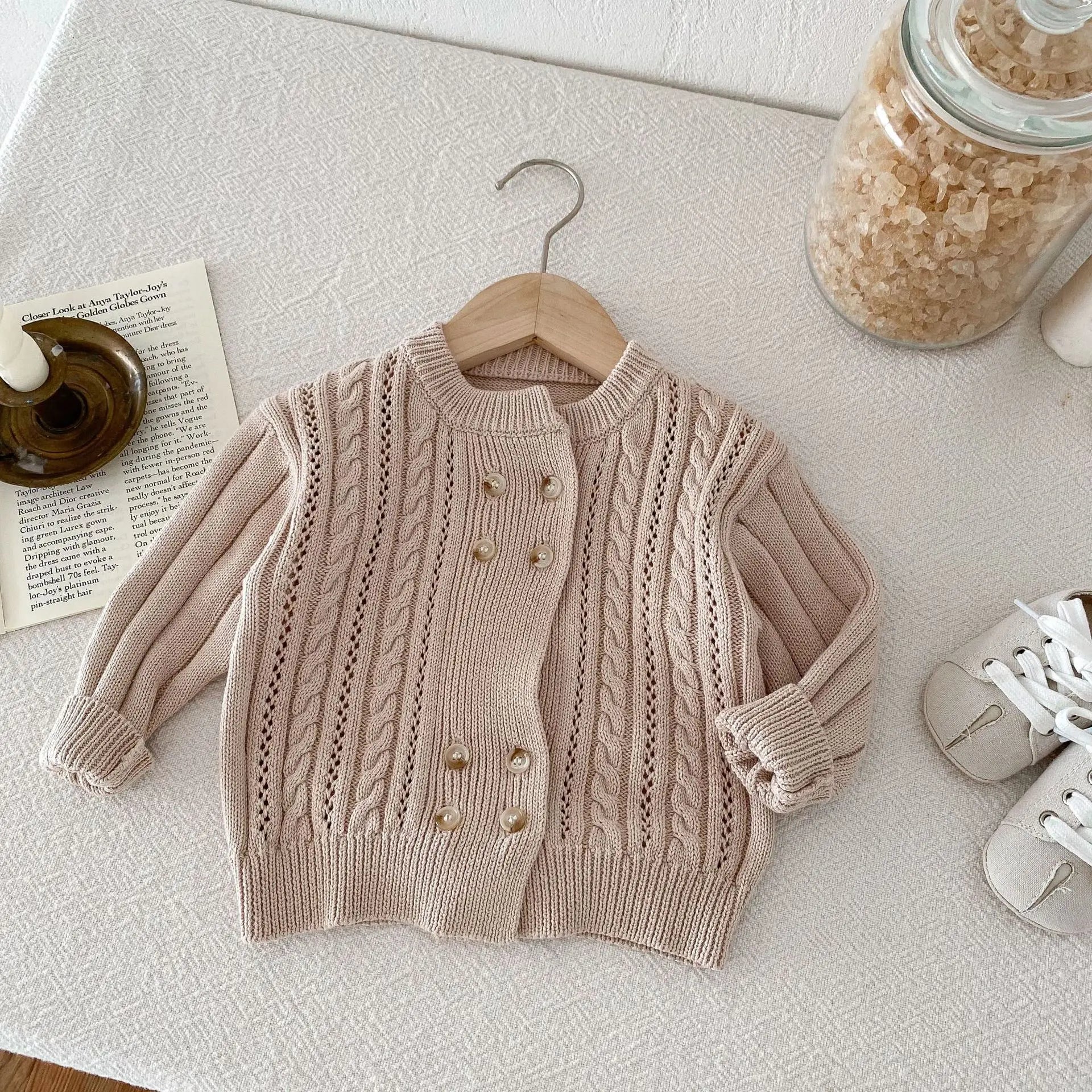 Double Breasted Knit Cardigan