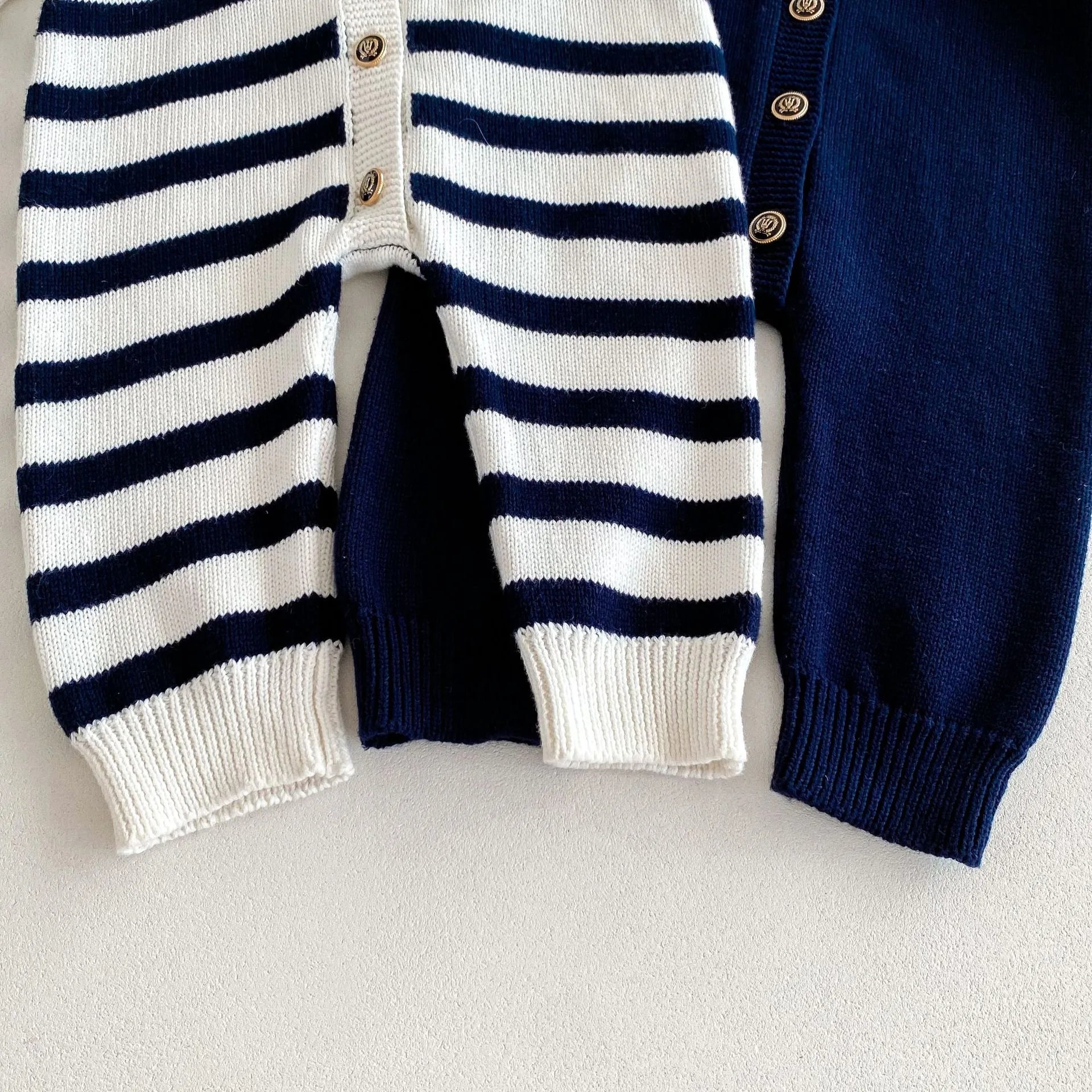 Navy Collar Knit Romper