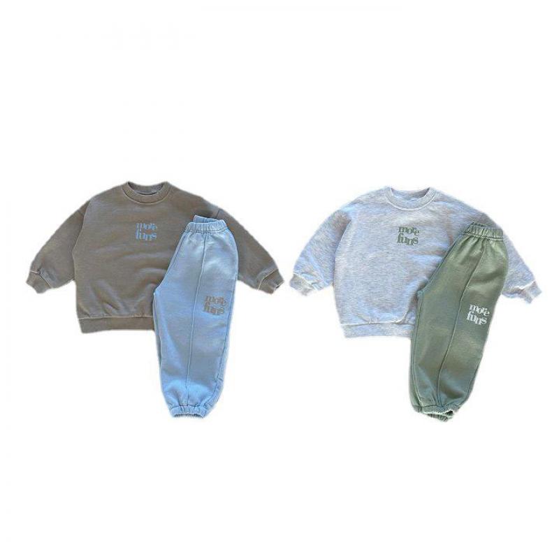 Long-Sleeved Letter Print Sweatshirt Set
