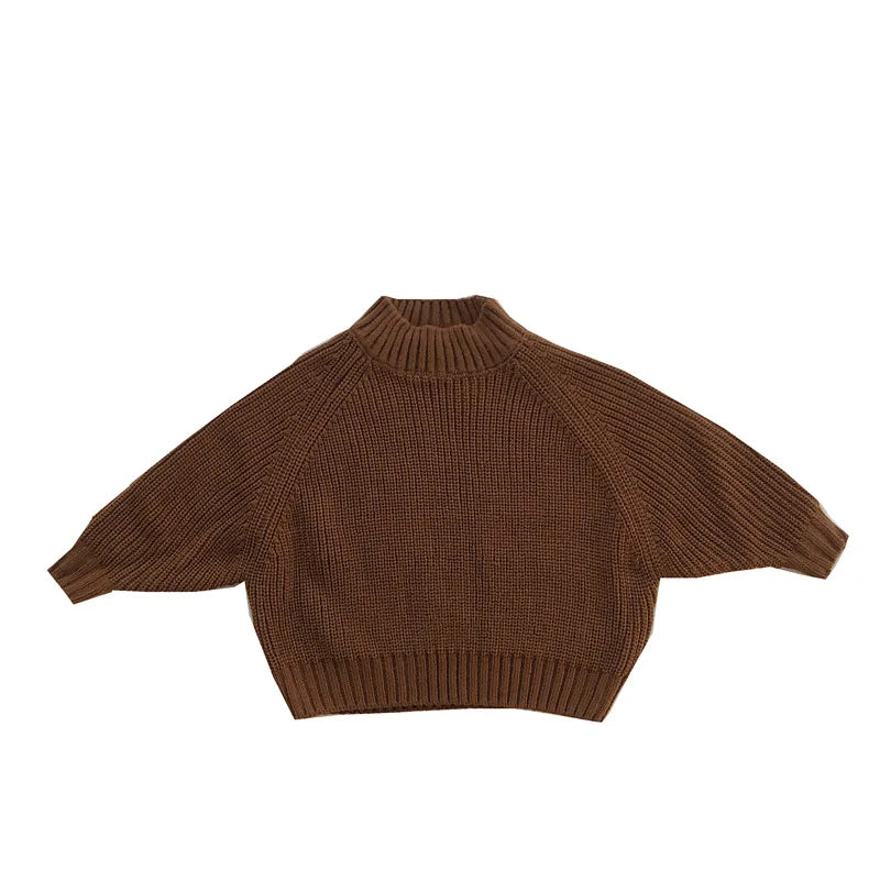 Thick Turtleneck Knitted Solid Pullover