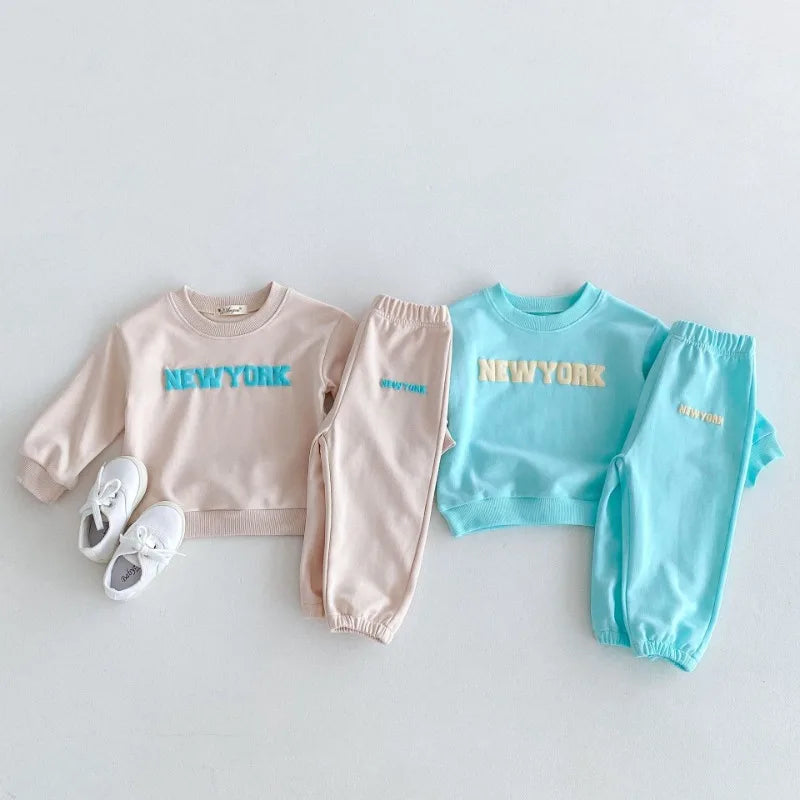 'NEW YORK' Long-Sleeved Jogger Set