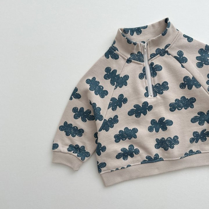 Patterned Half-Zip Jogger Set