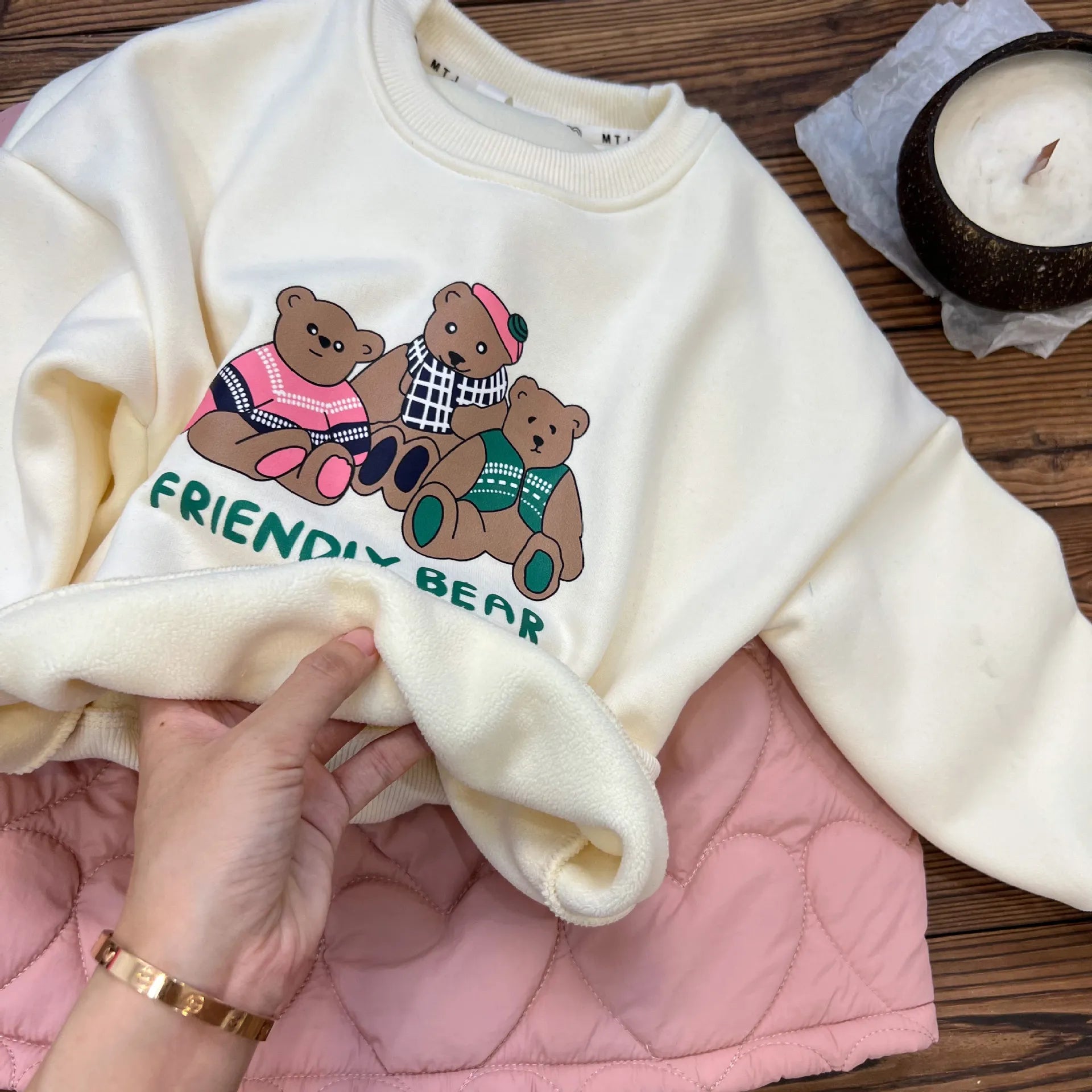 'Friendly Bear' Winter Fleece Sweatshirt