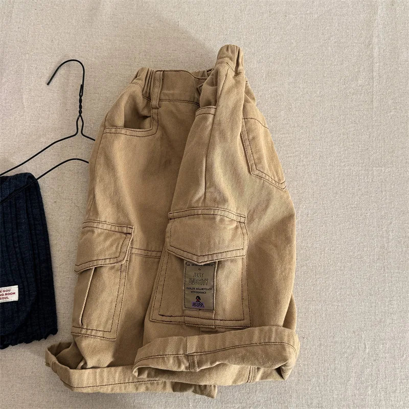 Unisex Solid Cargo Pants