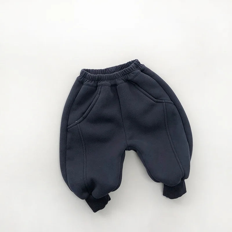 Solid Fleece Warm Harem Pants