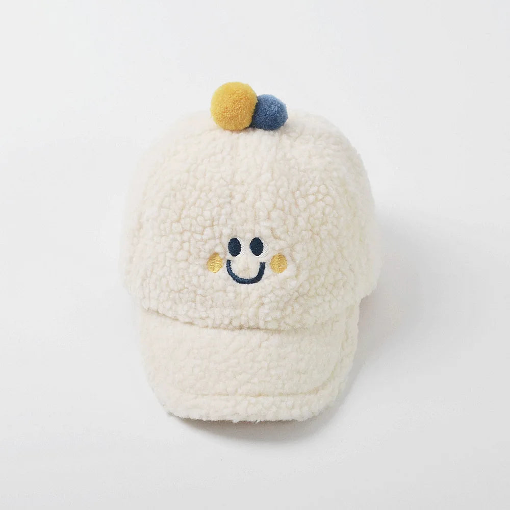 Smiley Face Sherpa Baseball Hat