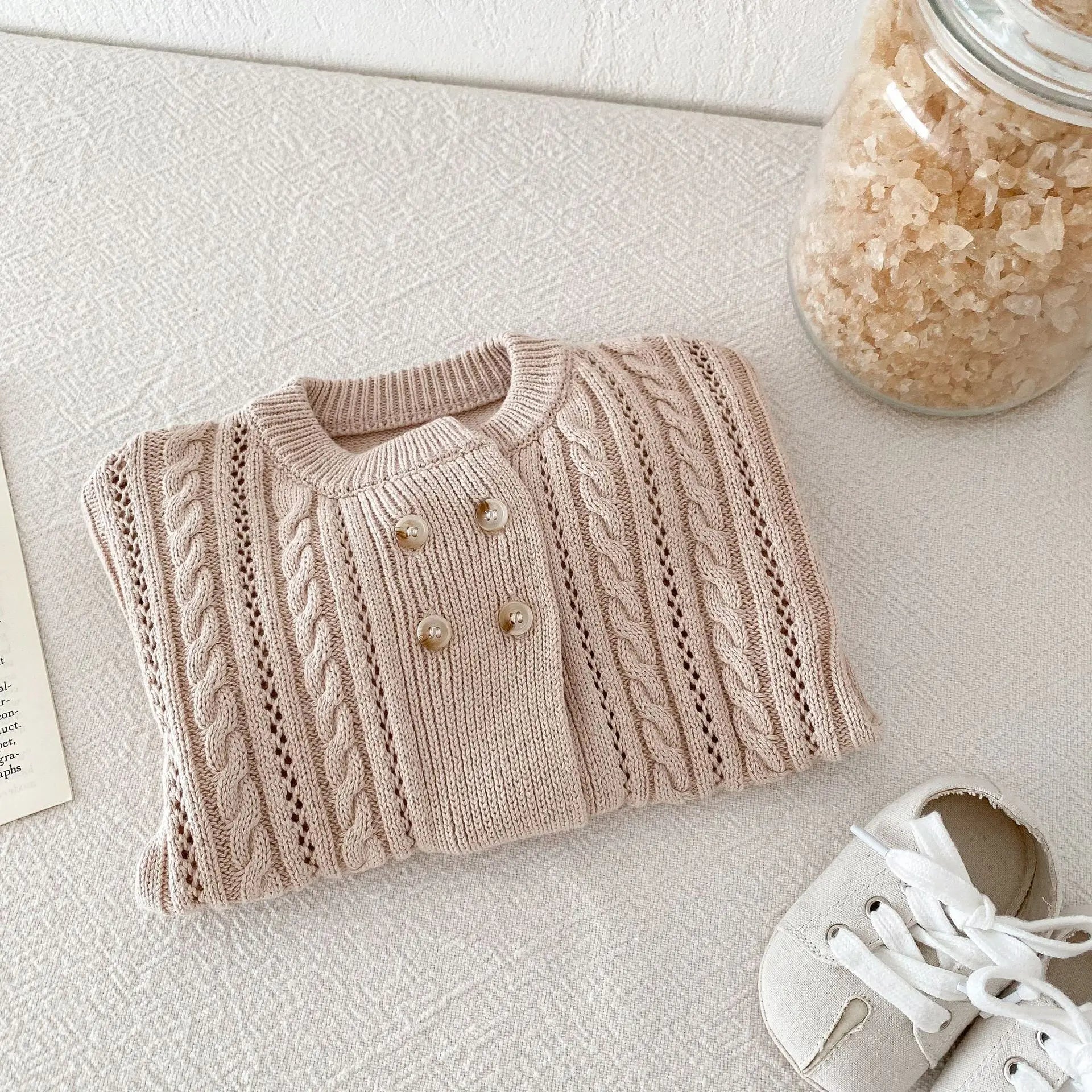Double Breasted Knit Cardigan