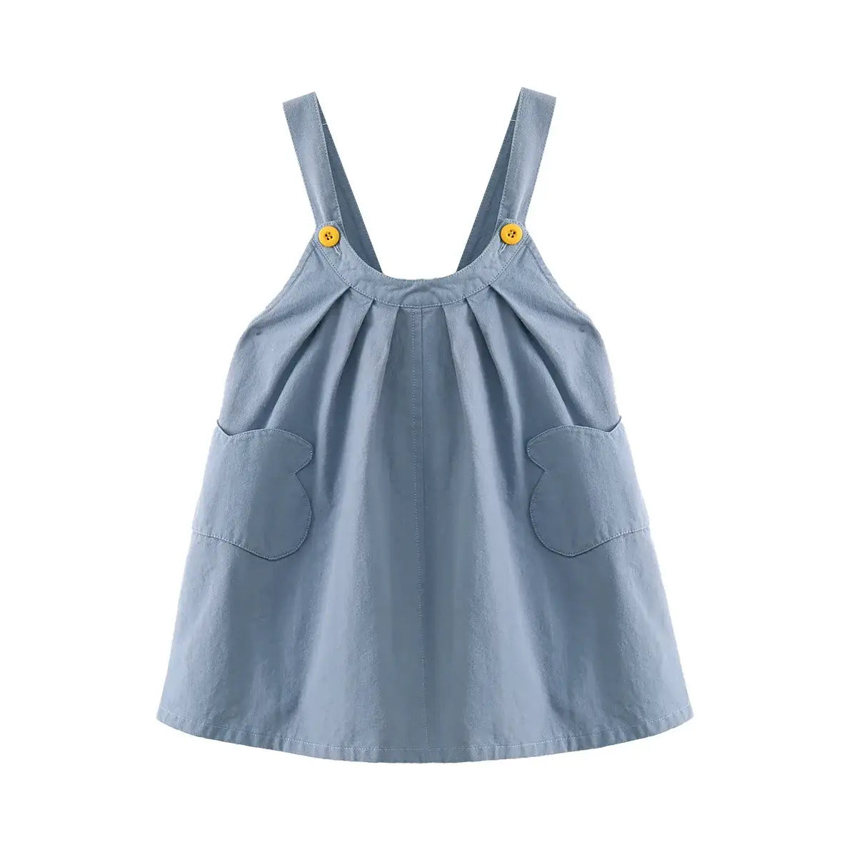 Girls' Solid Suspender Dress