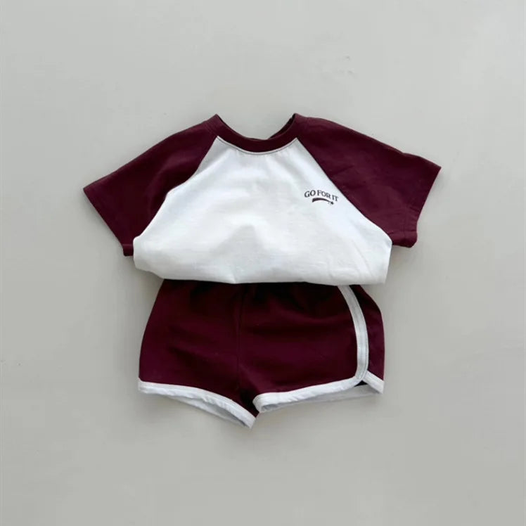 Color Block Casual Sports 2-Piece Set