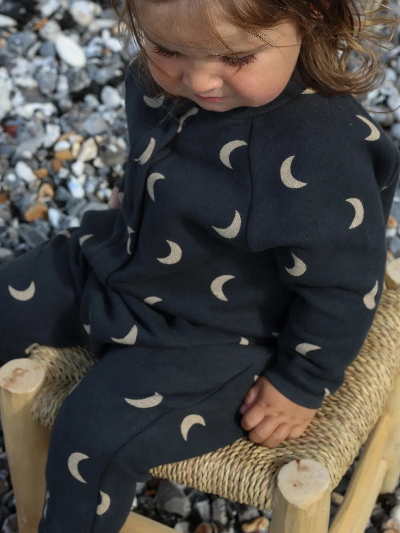 Crescent Pattern Long-Sleeved Romper