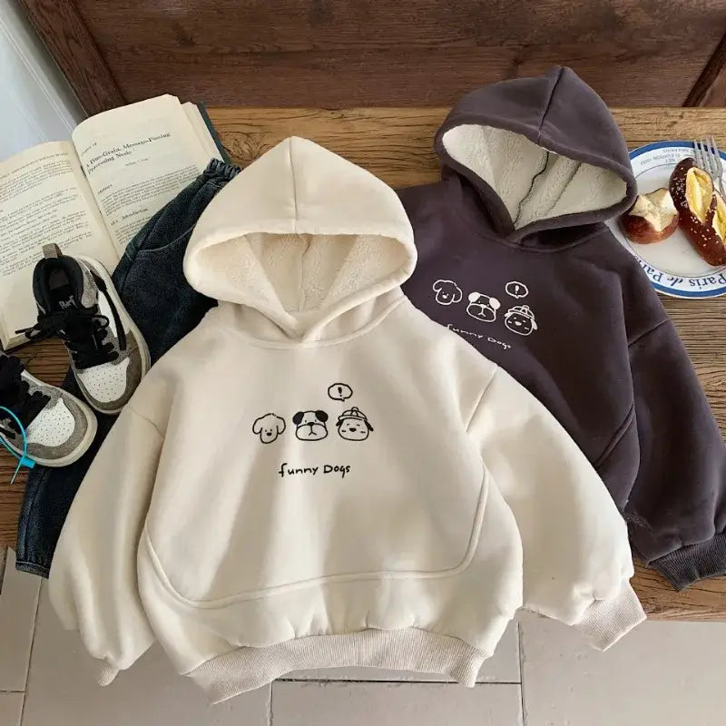 Warm Cartoon Fleece Hoodie