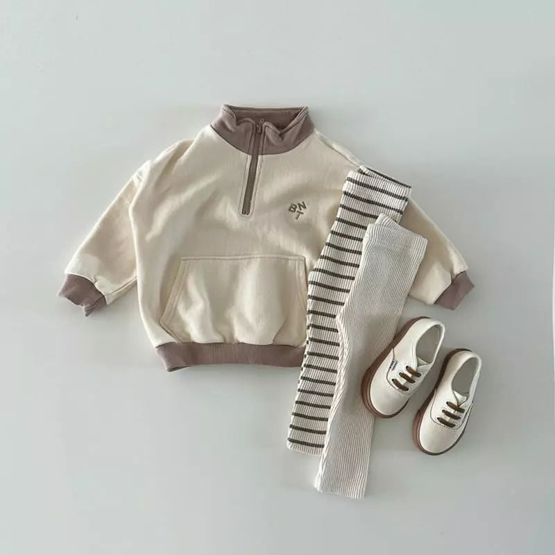 Zip-Up Color-Block Sweatshirt