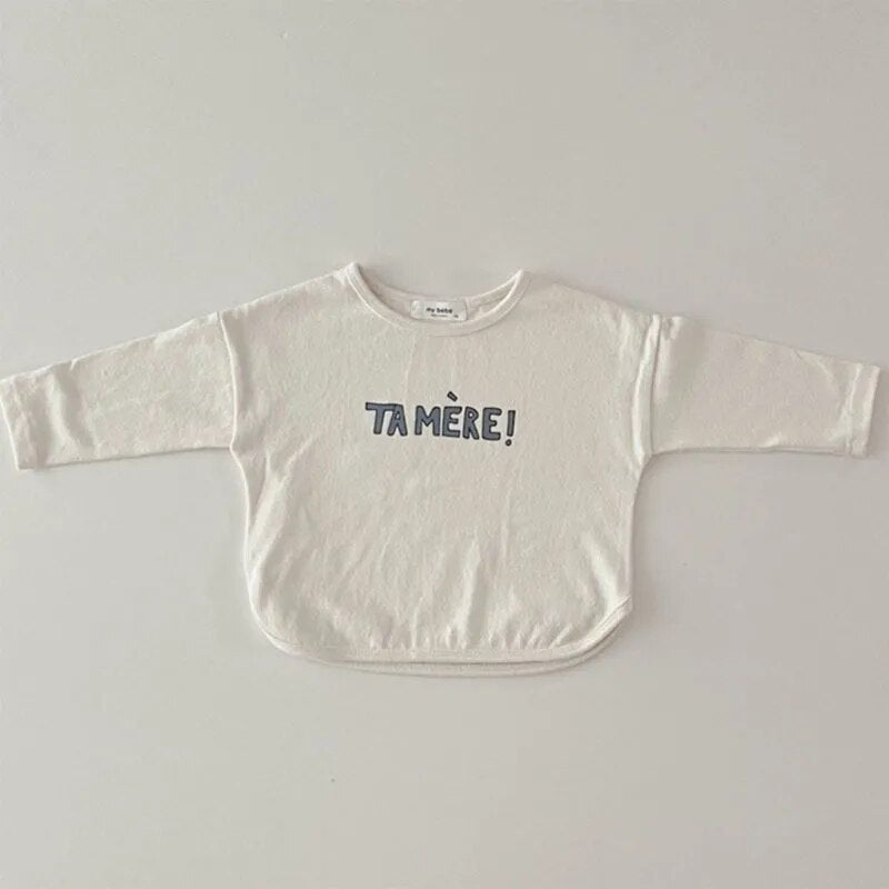 Long-Sleeved Letter Print T-Shirt