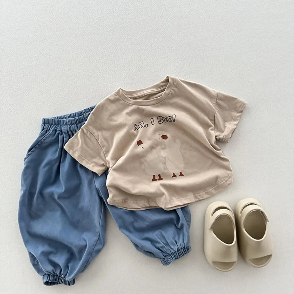 'AH, I SEE!' Cute Cartoon Print Tee