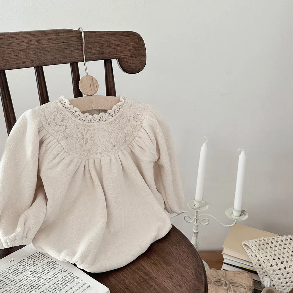 Soft & Warm Lace Collar Onesie