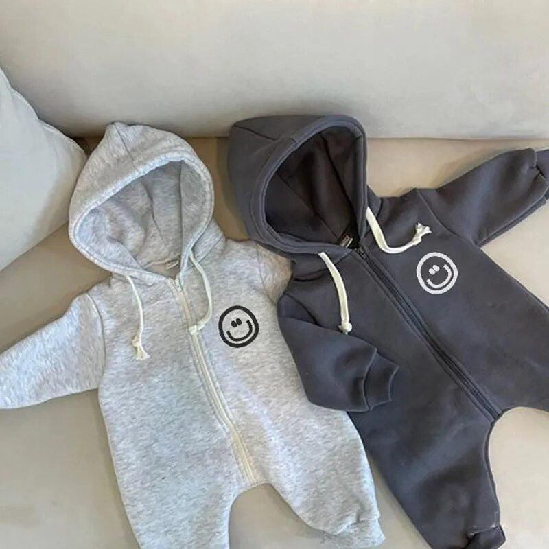 Smiley Face Hooded Romper