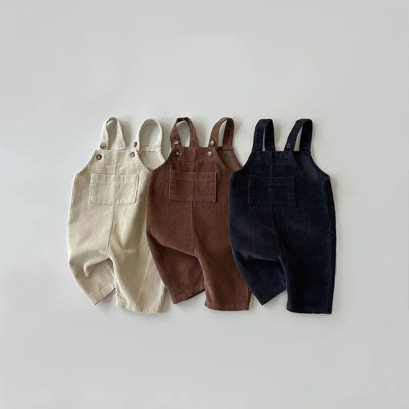 Solid Corduroy Overalls