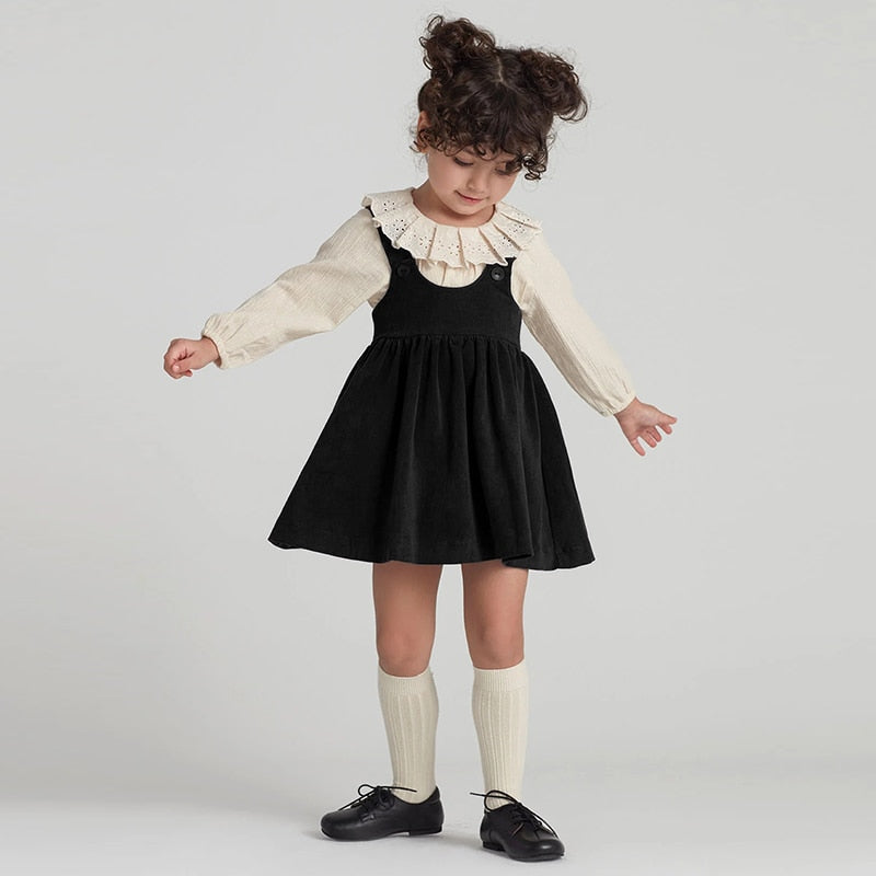 Girls' Retro Corduroy Dress