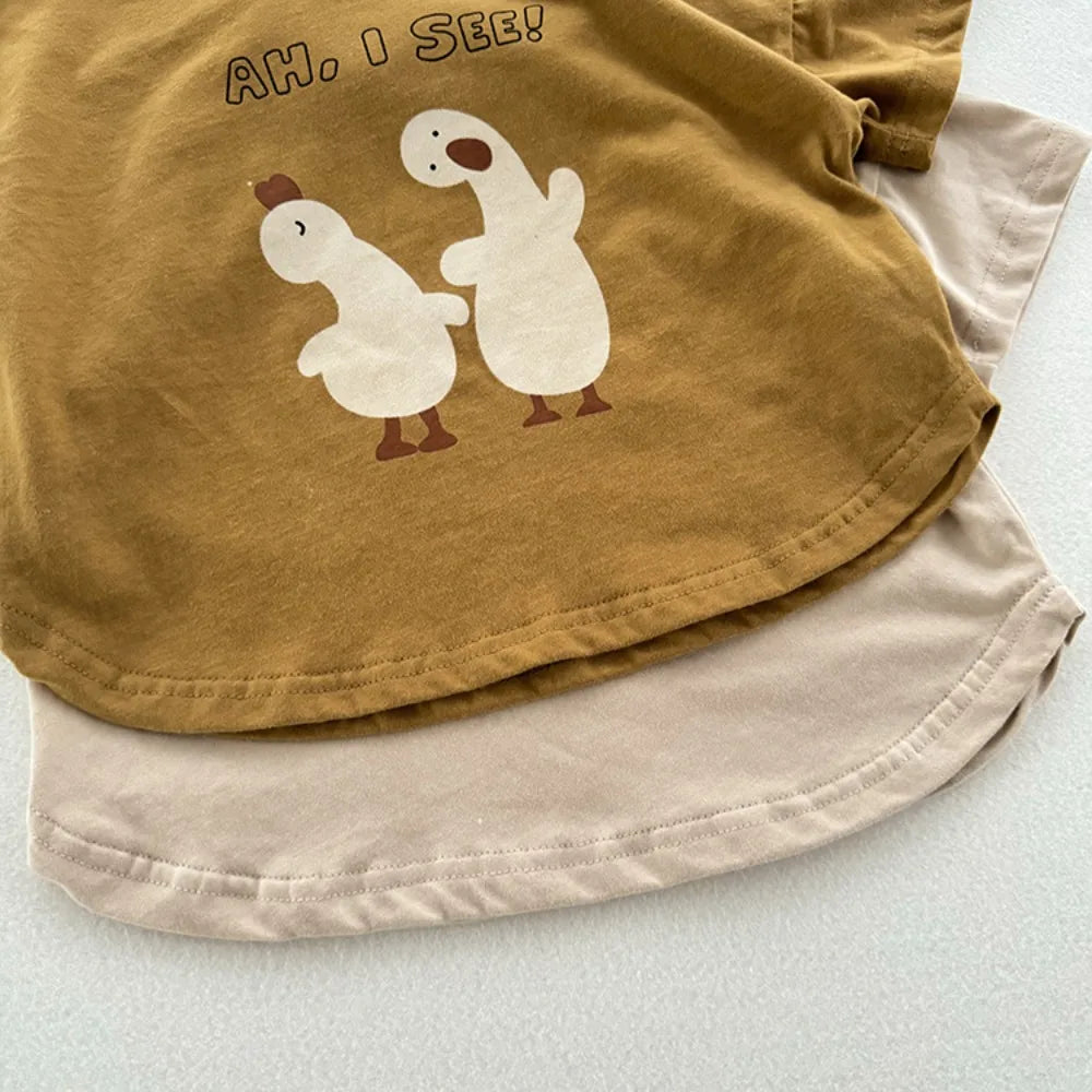 'AH, I SEE!' Cute Cartoon Print Tee